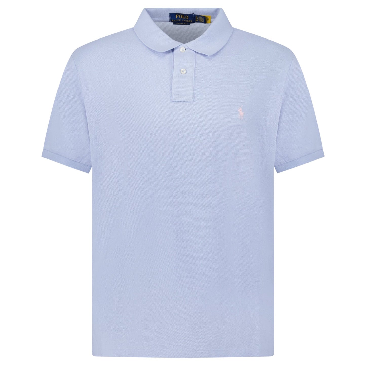 Polo Ralph Lauren Cotton Mesh Custom Slim Fit Polo Shirt in Light Blue