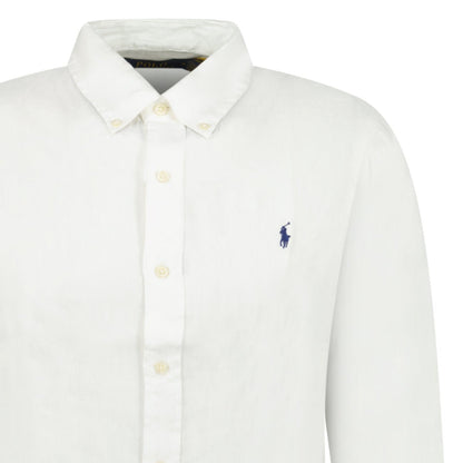 Polo Ralph Lauren Custom Fit Linen Shirt in Ceramic White