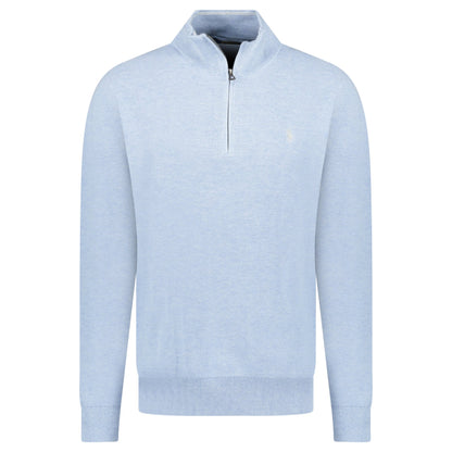 Polo Ralph Lauren Knit Quarter Zip Jumper in Blue Hyacinth