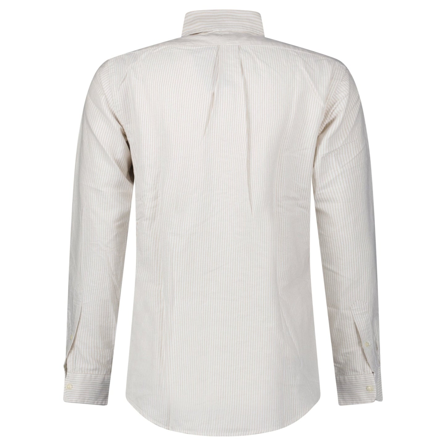 Polo Ralph Lauren Striped Long Sleeve Sport Shirt in White/Beige