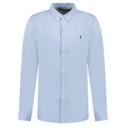 Polo Ralph Lauren Custom Fit Stretch Long Sleeve Sport Shirt in Blue