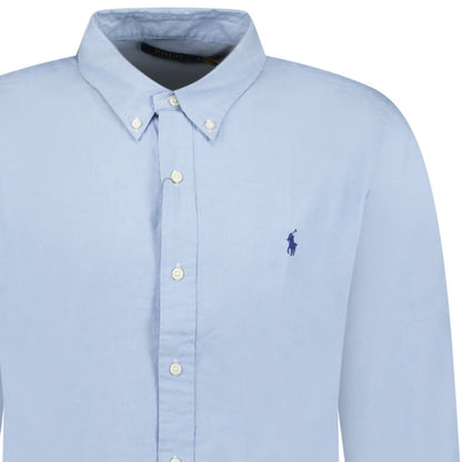 Polo Ralph Lauren Custom Fit Stretch Long Sleeve Sport Shirt in Blue