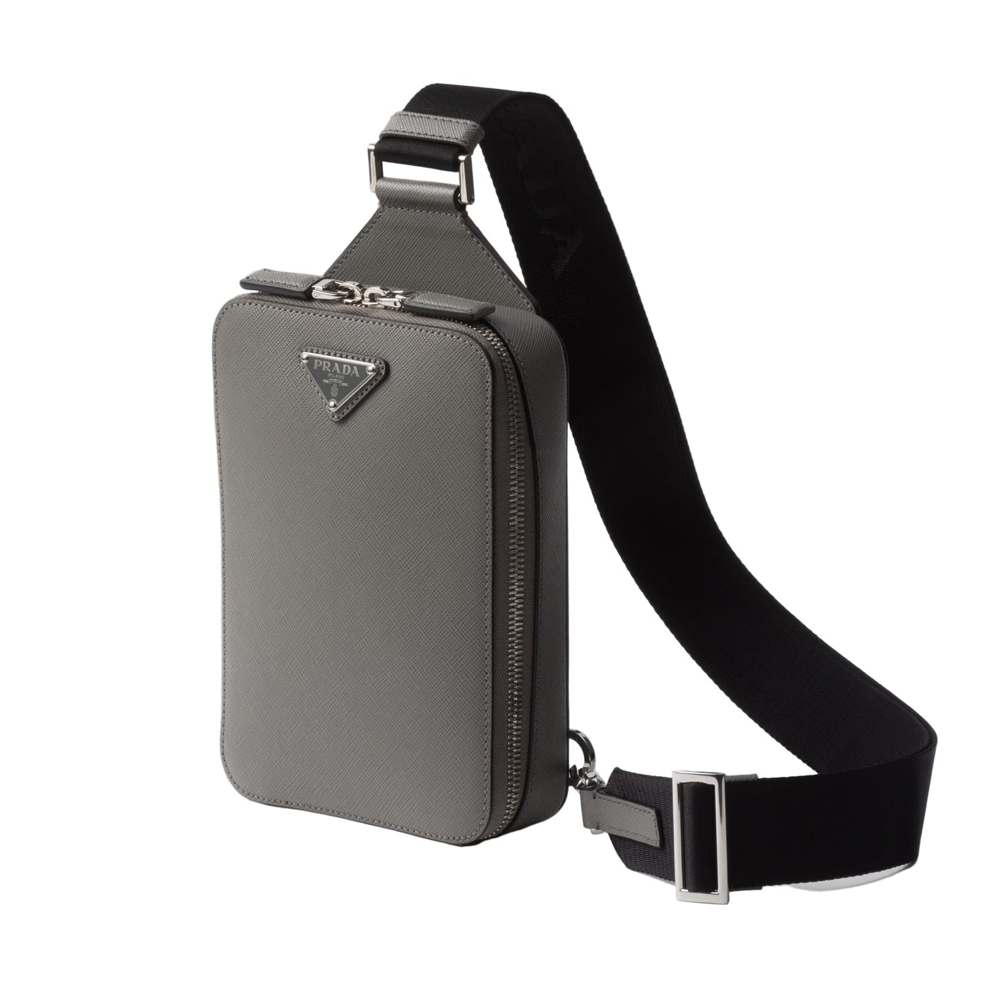 Prada Brique Cross-Body Bag in Marble Grey