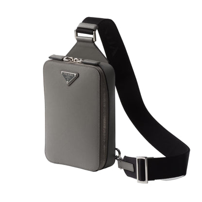 Prada Brique Cross-Body Bag in Marble Grey