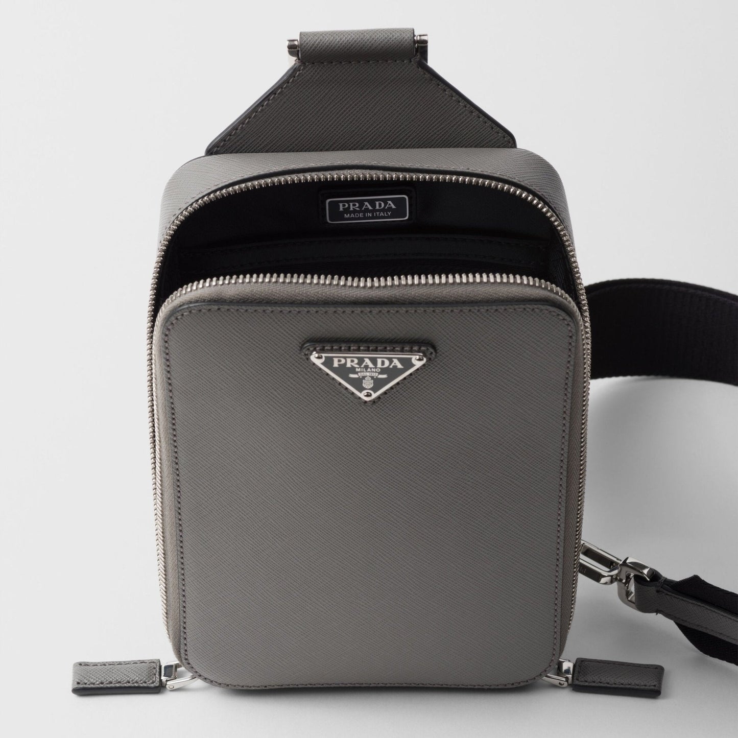 Prada Brique Cross-Body Bag in Marble Grey