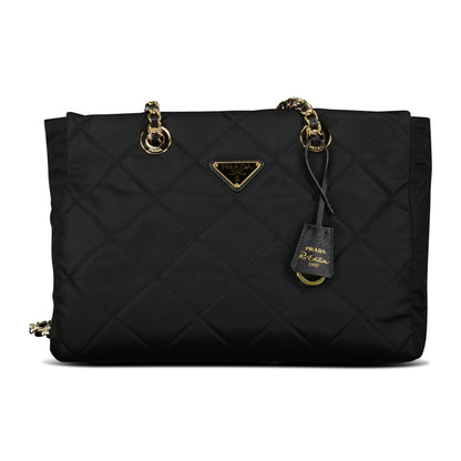 Prada Large Recycled Nylon Totebag in Nero