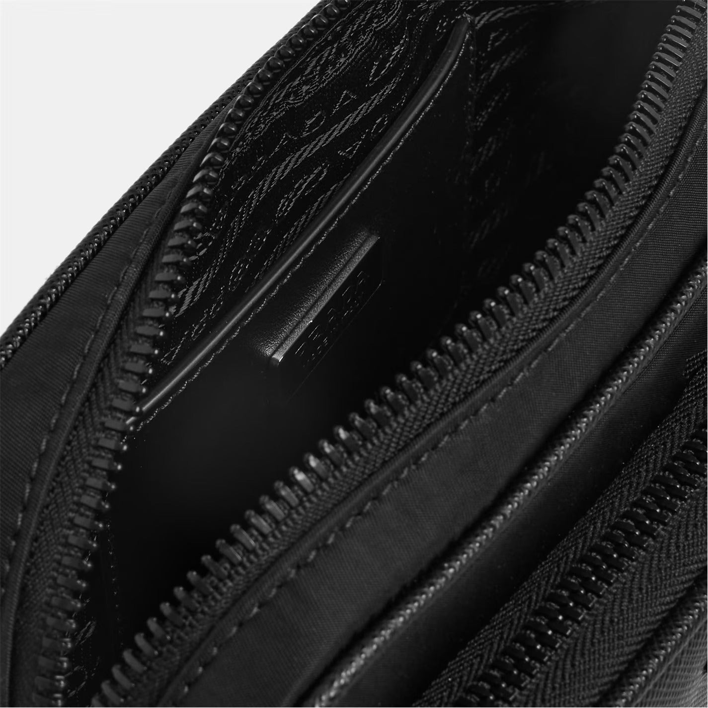 Prada Shoulder Bag in Black Re-Nylon and Saffiano Leather
