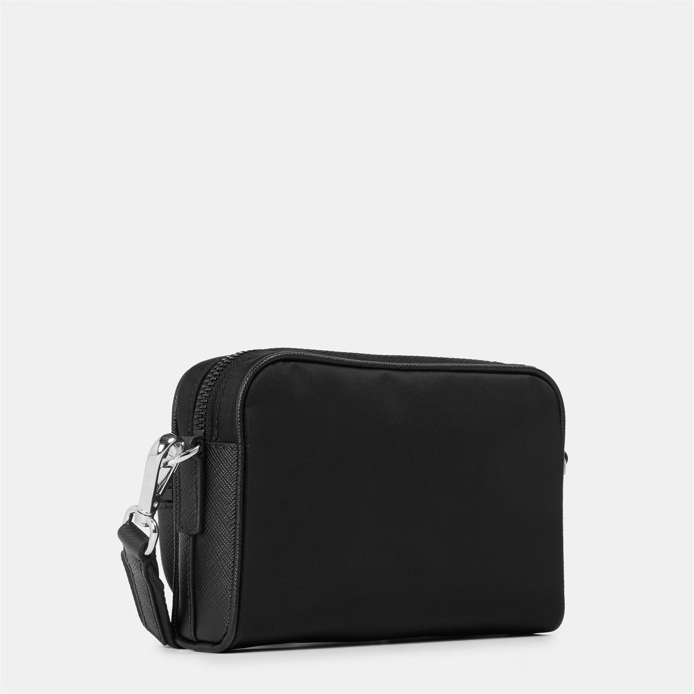 Prada Shoulder Bag in Black Re-Nylon and Saffiano Leather