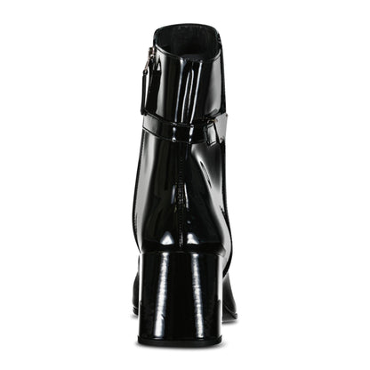 Prada Tronchetti Ank Boots in Black Patent Leather