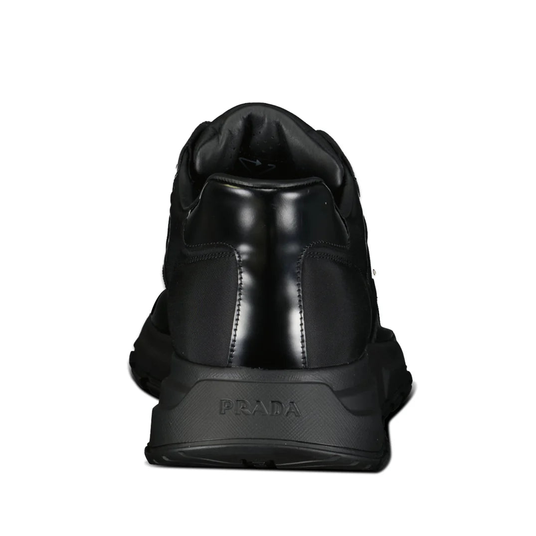 Prada Prax 01 Triangle Logo Leather Trainers Black