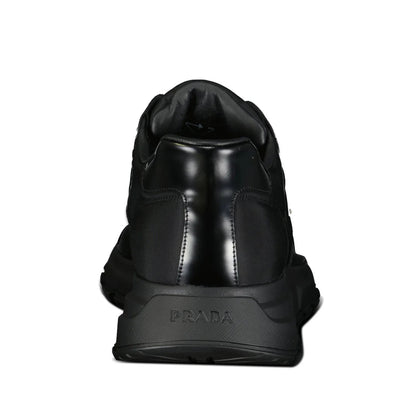 Prada Prax 01 Triangle Logo Leather Trainers Black