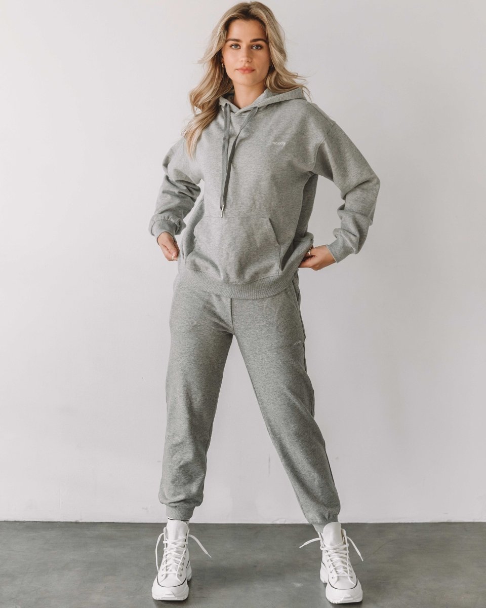 Rebody French Terry Sweatpants for Women - 7/8 Inseam, Baggy Fit, Pockets, Drawstring