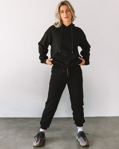 Rebody French Terry Sweatpants for Women - 7/8 Inseam, Baggy Fit, Pockets, Drawstring