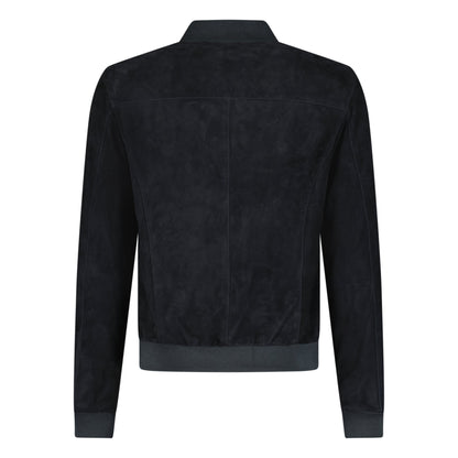 Ruffo Button-Up Suede Jacket Black