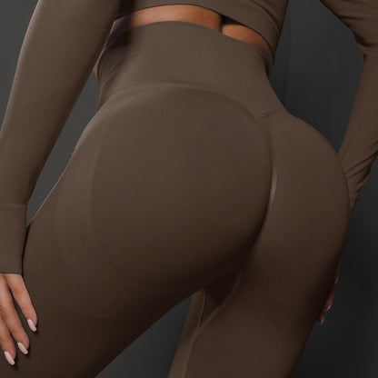 Seamless Leggings for Women - High Waist Full Length Solid Color Workout Pants for Gym & Running