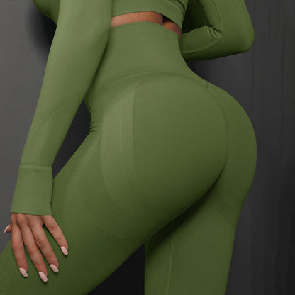 Seamless Leggings for Women - High Waist Full Length Solid Color Workout Pants for Gym & Running
