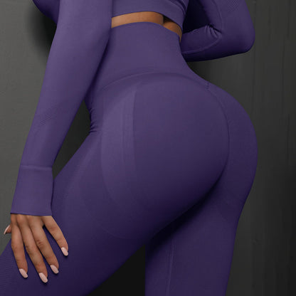 Seamless Leggings for Women - High Waist Full Length Solid Color Workout Pants for Gym & Running