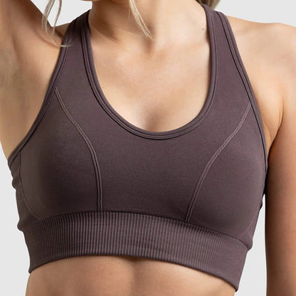Seamless Sports Bra Set with Peach Hip Trousers – Super Stretch Long Sleeve Yoga Outfit S, M, L
