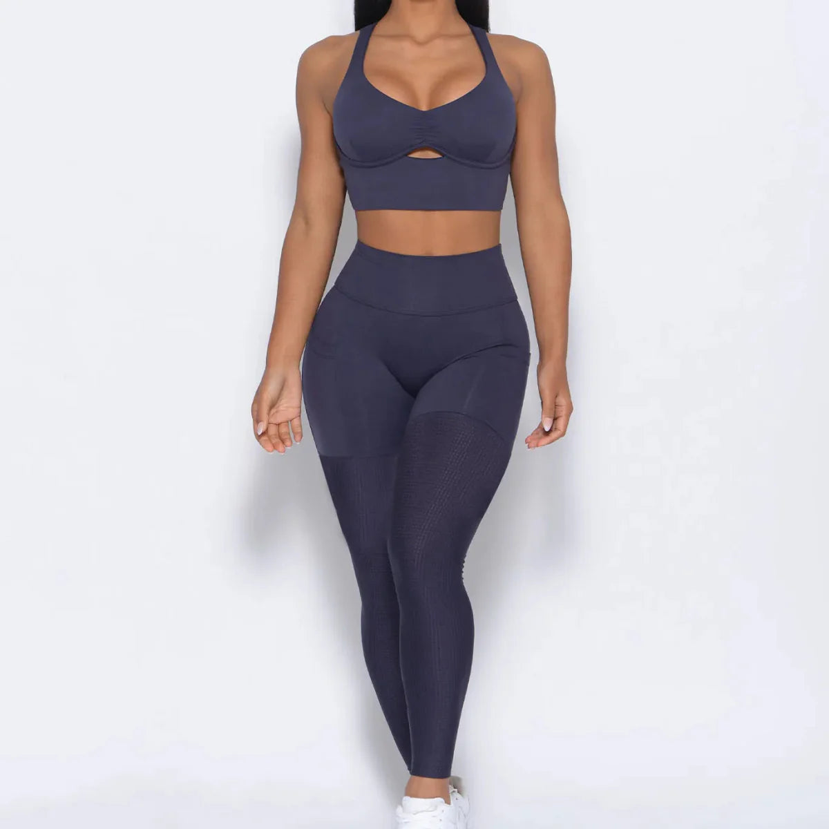 Seamless Yoga Leggings 2 Piece Gym Workout Set For Women - Breathable & Comfortable Athletic Wear