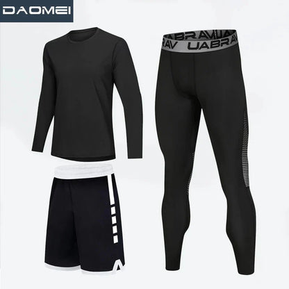 Sportswear for Men: High-Elastic Quick-Drying Compression Leggings Set