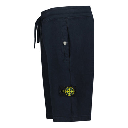 Stone Island Badge Bermuda Sweat Shorts Navy
