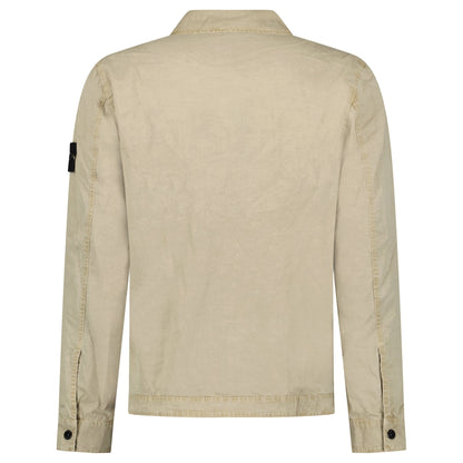 Stone Island Brushed Organic Cotton Canvas Overshirt in Desert