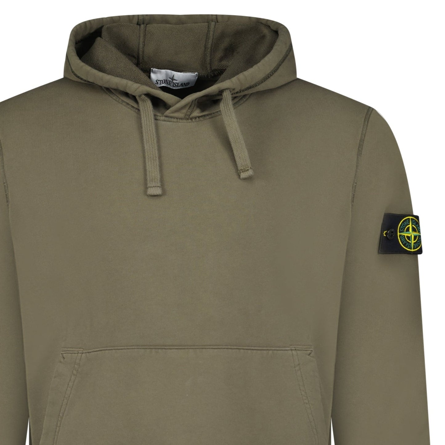 Stone Island Brushed Organic Cotton Hoodie Military Green