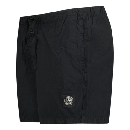 Stone Island Compass Button Chrome Swim Shorts Black