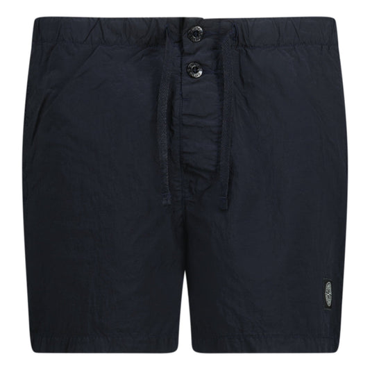 Stone Island Compass Button Chrome Swim Shorts Navy