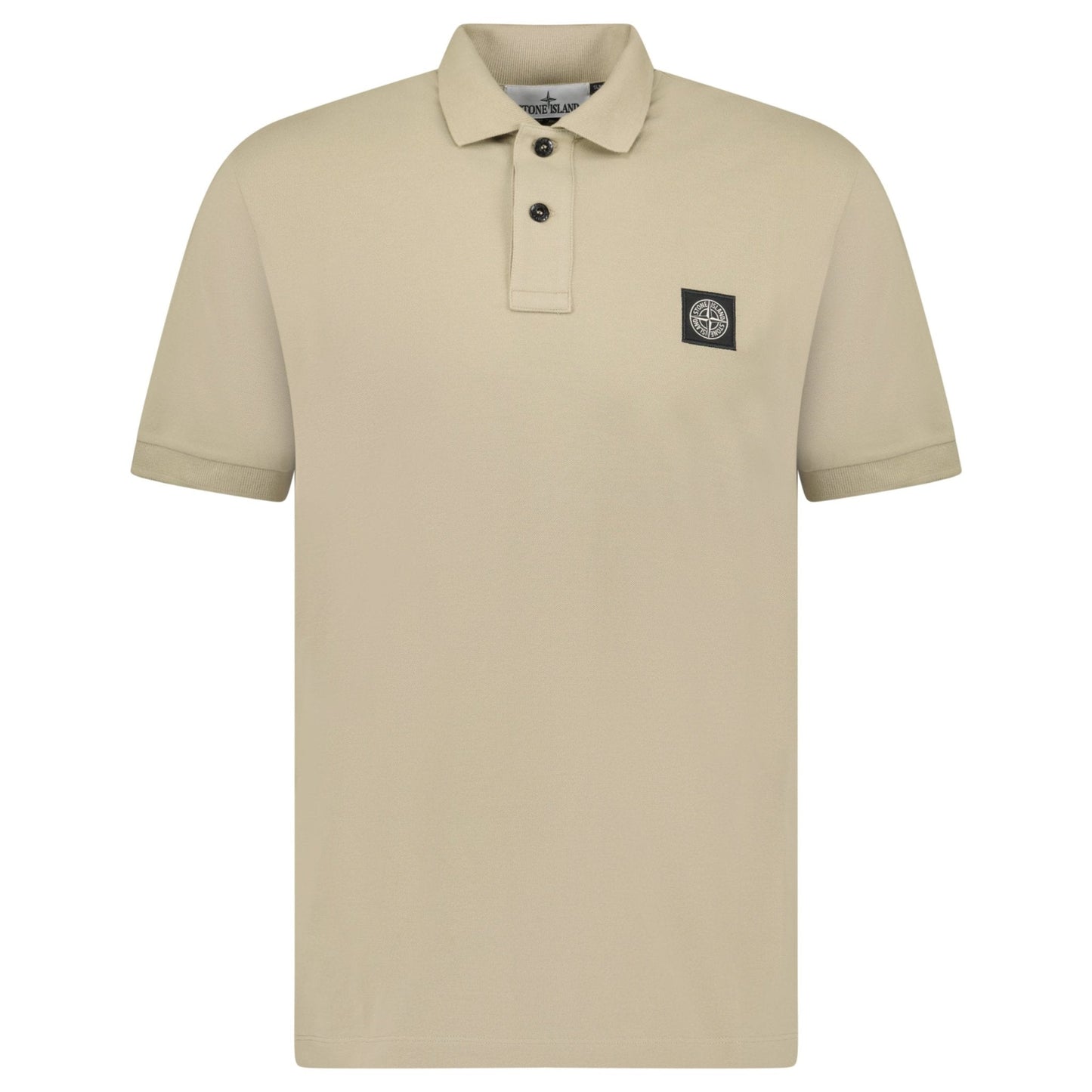 Stone Island Compass Badge Polo T-Shirt Slim Fit Desert