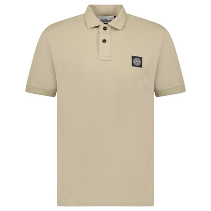 Stone Island Compass Badge Polo T-Shirt Slim Fit Desert