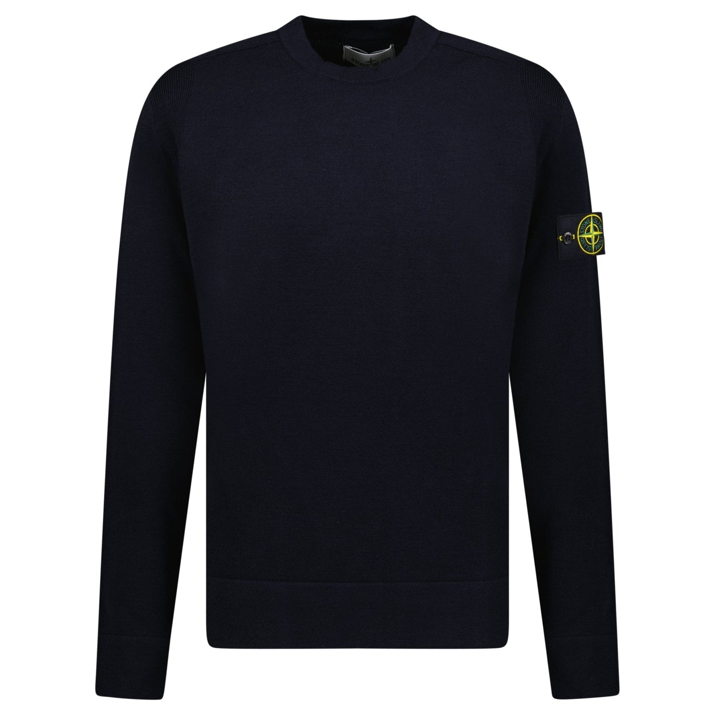 Stone Island Compass-Badge Wool Blend Jumper Navy
