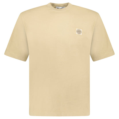 Stone Island Compass Logo Patch T-Shirt in Biscuit