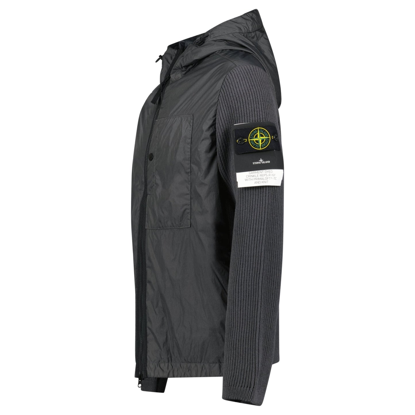 Stone Island Crinkle Reps R-NY Wind Resistant Jacket in Lead Grey