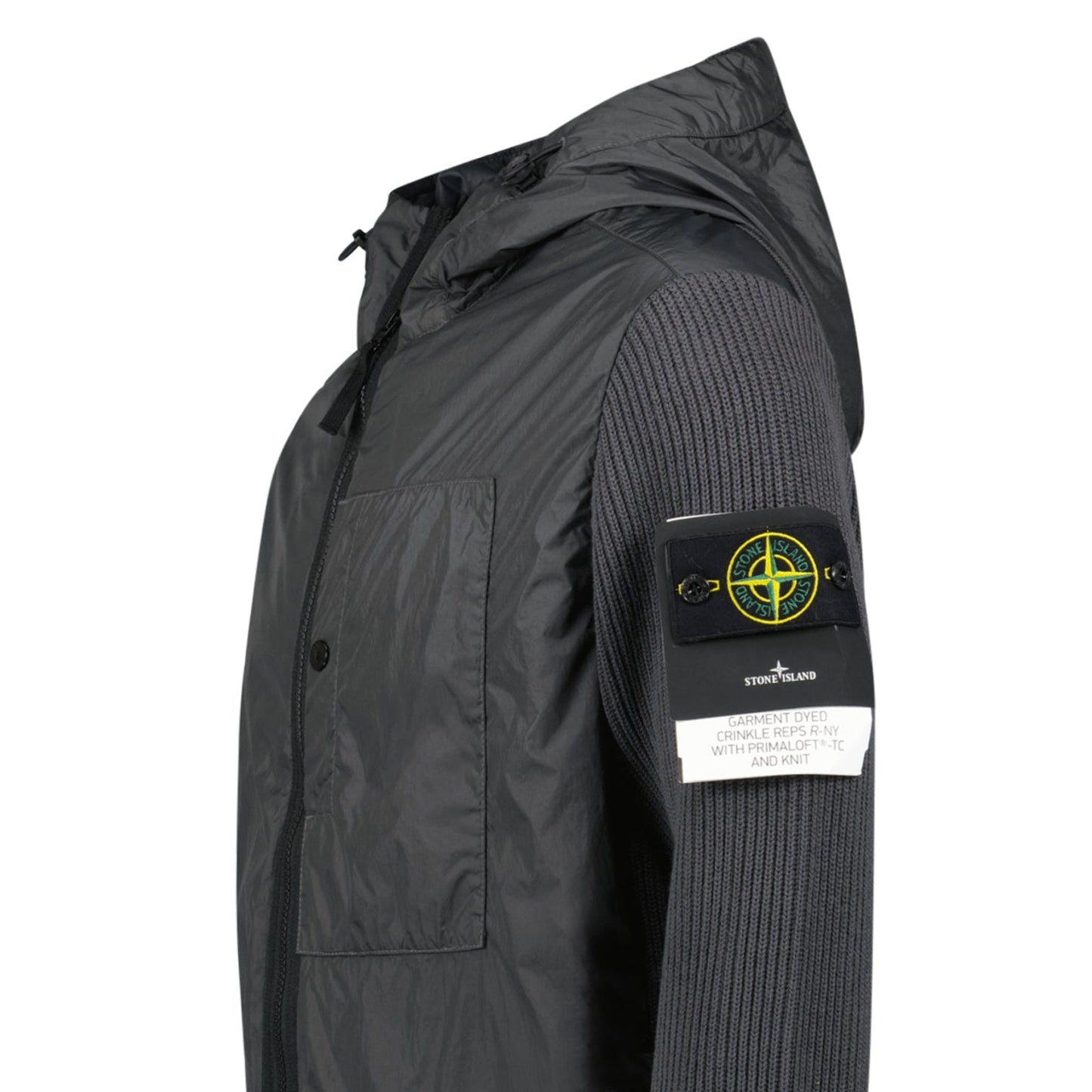 Stone Island Crinkle Reps R-NY Wind Resistant Jacket in Lead Grey