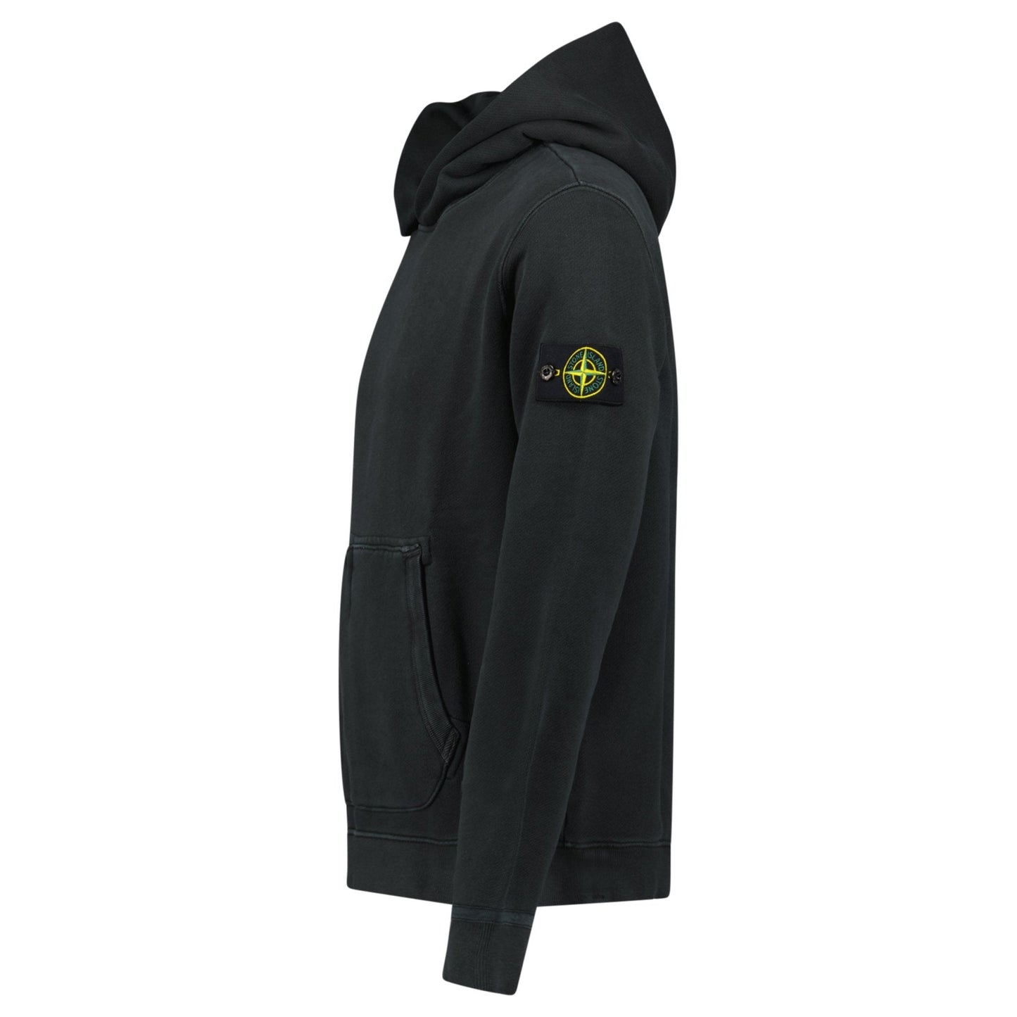 Stone Island Diagonal Fleece Old Effect Hoodie in Black