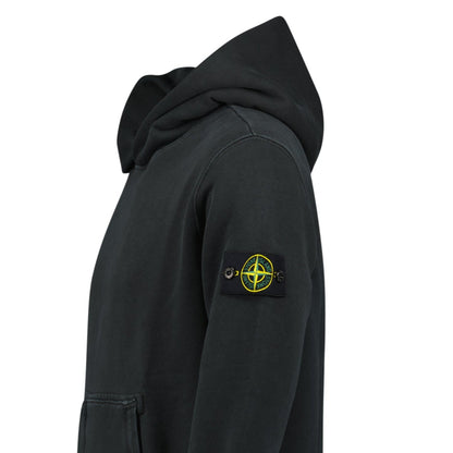 Stone Island Diagonal Fleece Old Effect Hoodie in Black