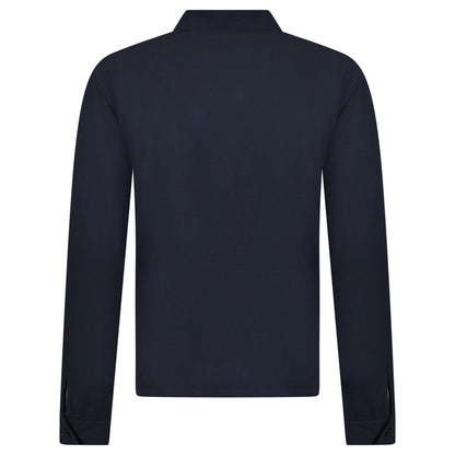 Stone Island Ghost Badge Long Sleeve Polo Shirt in Navy