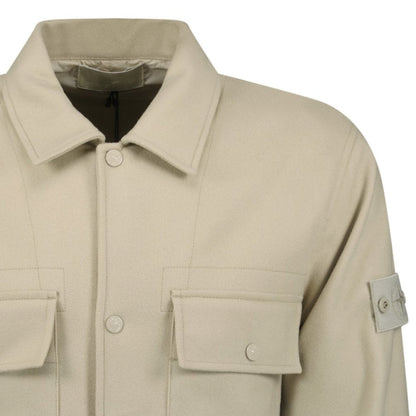 Stone Island Ghost Piece Button Up Jacket Beige