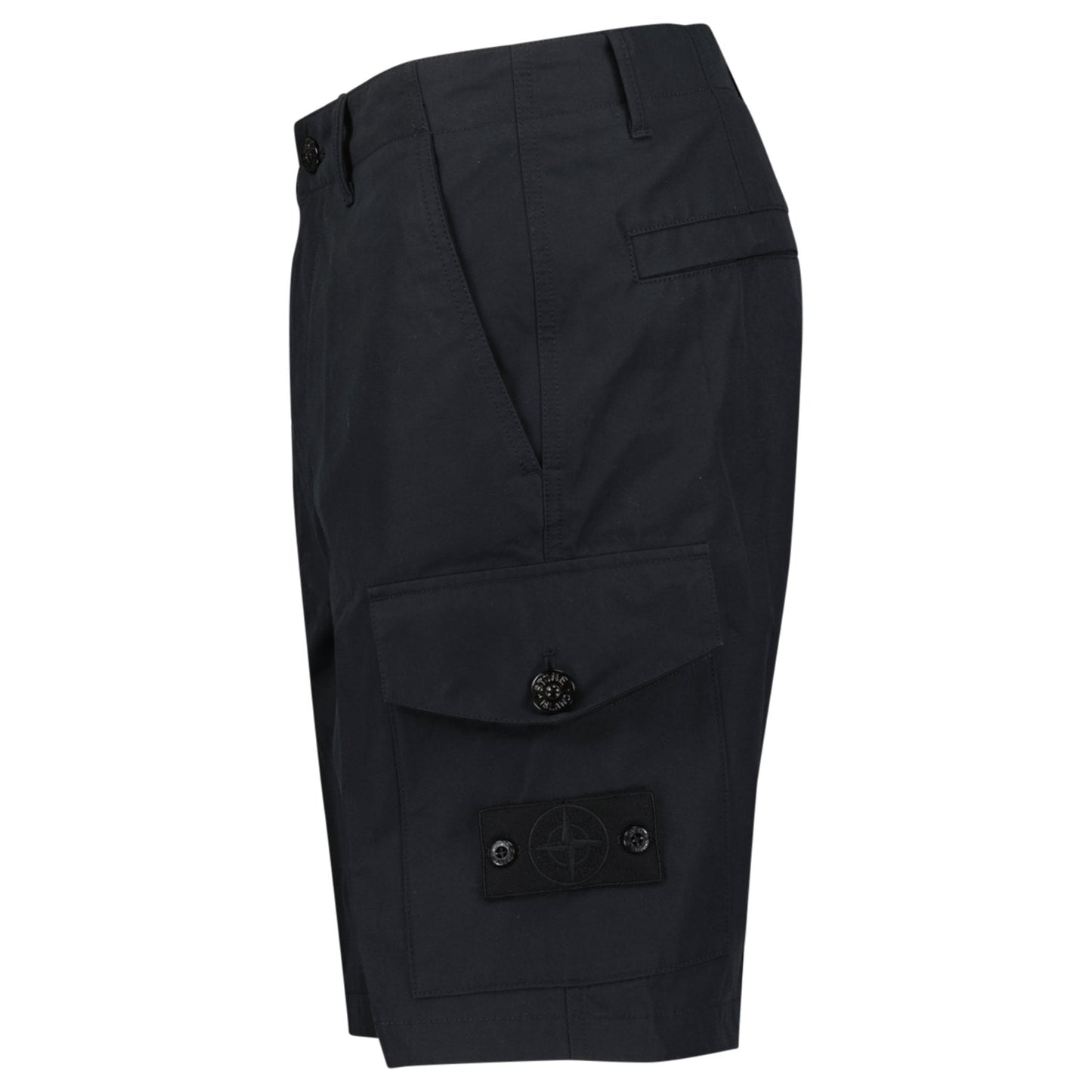 Stone Island Ghost Weatherproof Cotton Canvas Cargo Bermuda Shorts in Black