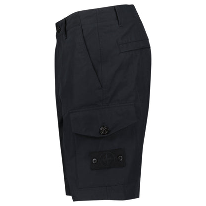 Stone Island Ghost Weatherproof Cotton Canvas Cargo Bermuda Shorts in Black