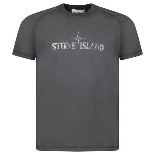 Stone Island 'Institutional One' Front Logo T-Shirt Charcoal Grey