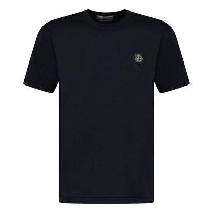 Stone Island Logo Patch Cotton T-Shirt Navy