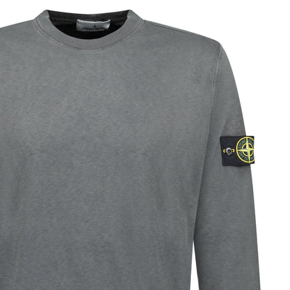 Stone Island Old Effect Crewneck Sweatshirt Charcoal Grey