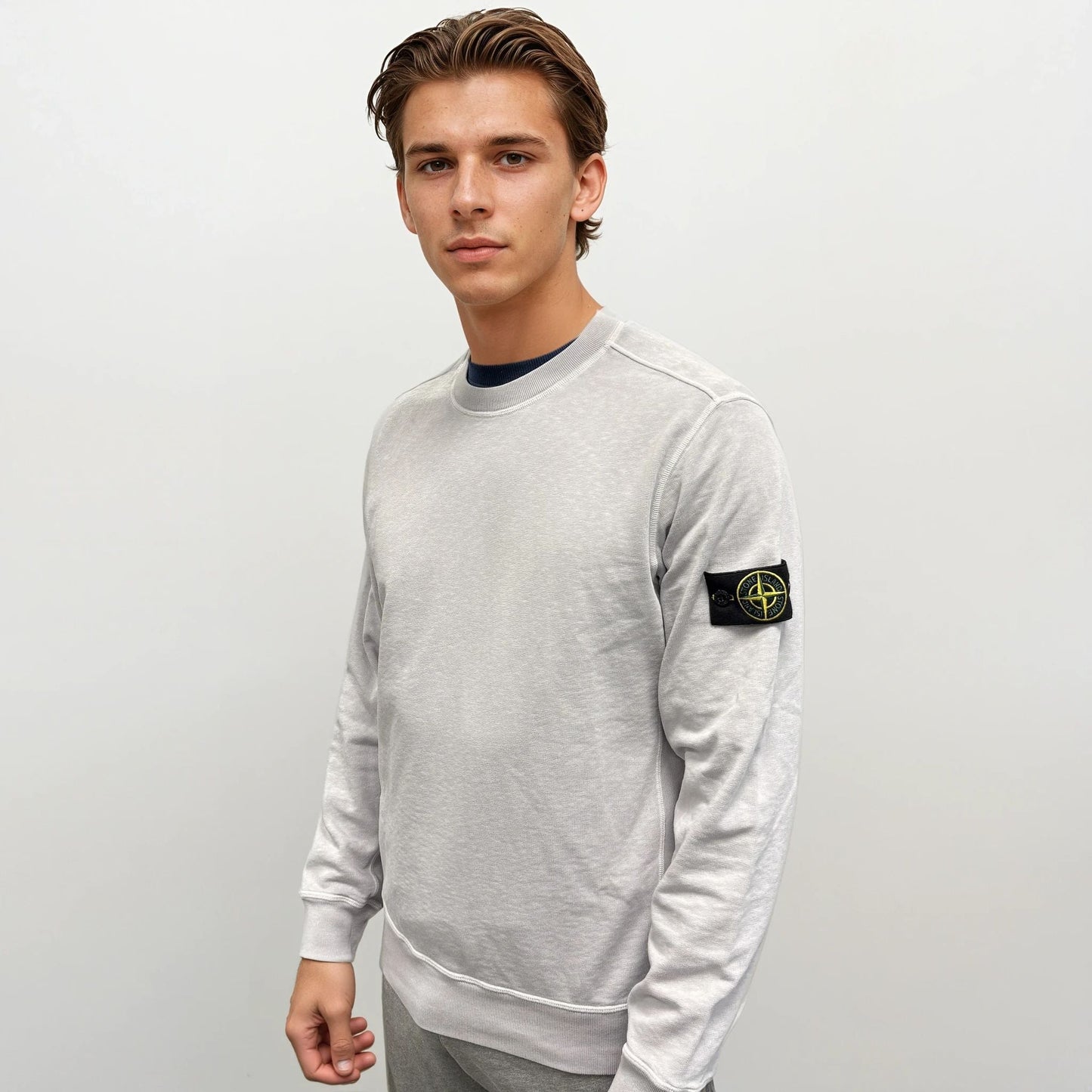 Stone Island Old Effect Crewneck Sweatshirt Lilac