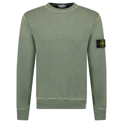 Stone Island Old Effect Crewneck Sweatshirt Musk Green