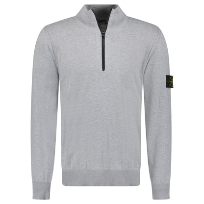Stone Island Soft Cotton Quarter Zip Sweatshirt Grey