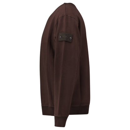 Stone Island Ghost Badge Crewneck Sweatshirt Dark Brown