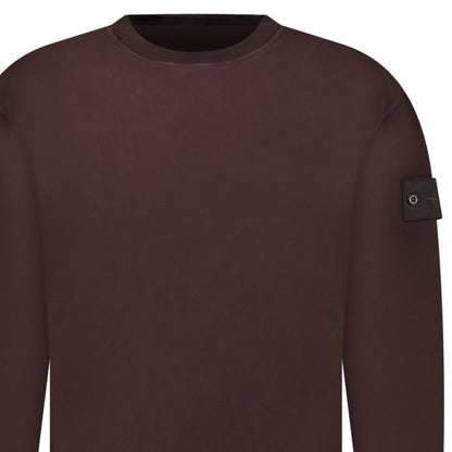Stone Island Ghost Badge Crewneck Sweatshirt Dark Brown