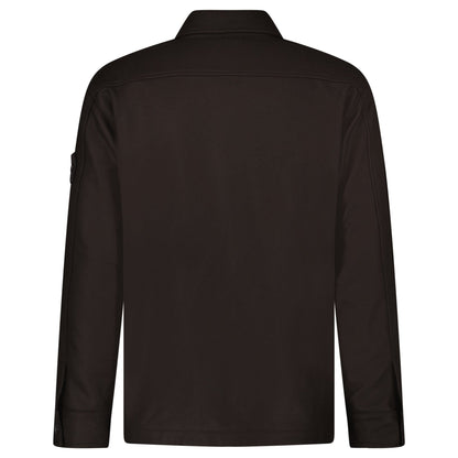 Stone Island Ghost Piece Virgin Wool-Blend Felt Overshirt in Dark Brown